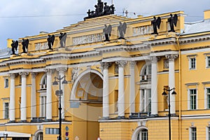 Senate and Synod Building now headquarters of the Constitutional Court of Russia on Senate square in St. Petersburg, Russia