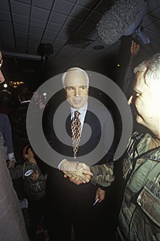 Senator John McCain during Republican primaries in Concord, NH, 2000