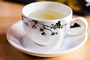 Sencha tea in a white cup