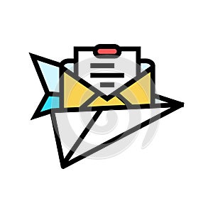 send email campaign marketing color icon vector illustration
