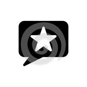 Send feedback icon with bubble speech and star