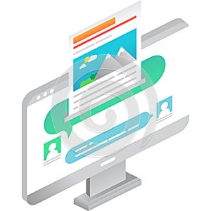 Send file information using computer icon vector