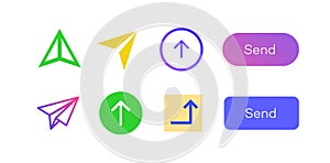 Send icon arrow vector set color style