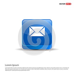 Send Mail icon - 3d Blue Button