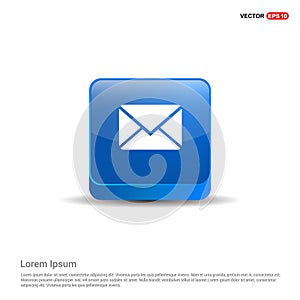 Send Mail icon - 3d Blue Button