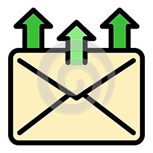 Send mail request icon color outline vector