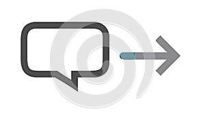 Send Message Chat Bubble Arrow Communication Vector Icon, vector design Generative AI