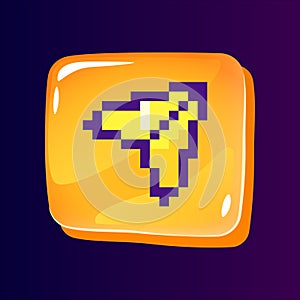 Send message glossy ui button with pixelated color icon