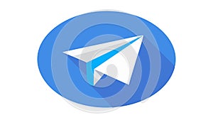 Send Message Paper Plane Flat Design UI UX Icon, vector design Generative AI
