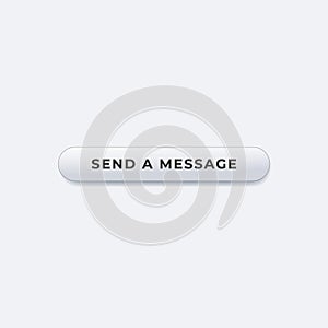 Send a message web button vector icon. Stock vector illustration isolated on white background.