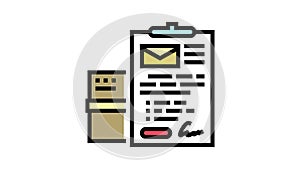 send parcel or letter color icon animation