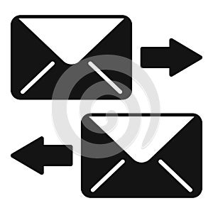 Send receive mail icon simple vector. Call contact