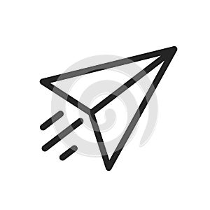 Send symbol, paper airplane icon - vector