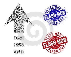 Send Up Mosaic of Fractions with Flash Mob Textured Stamps