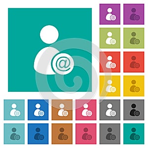 Send user data as email square flat multi colored icons