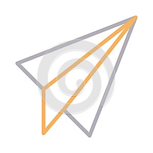 Send thin line color vector icon