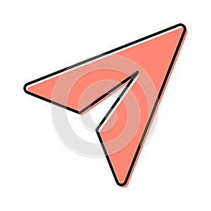 Send web icon isolated on white background. Message symbol for website, app etc