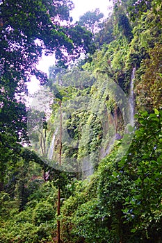 Sendang Gila Waterfall in North part of Lombok island, Indonesia