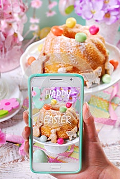 Sending easter greetings by smartphone