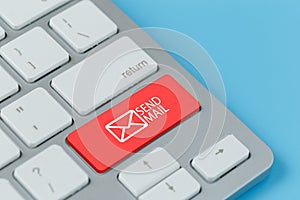 Sending email button on computer keyboard