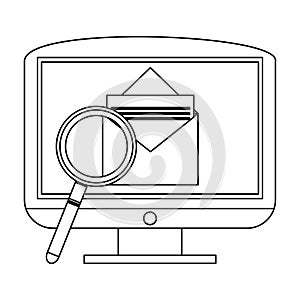 Sending email from pc black and white