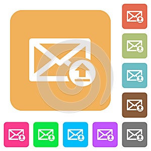 Sending email rounded square flat icons