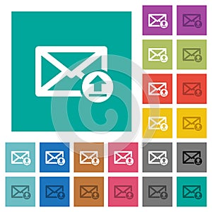 Sending email square flat multi colored icons