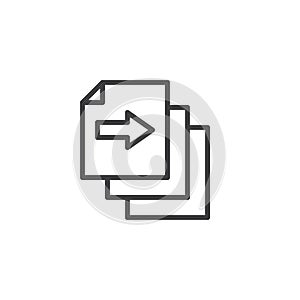 Sending file document outline icon