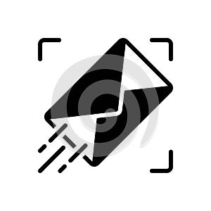 Black solid icon for Sending, message and mail