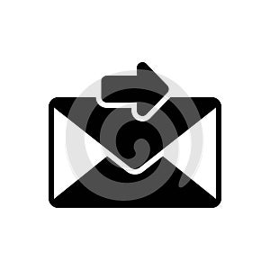 Black solid icon for Sending, message and mail