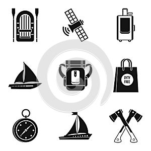 Sending icons set, simple style