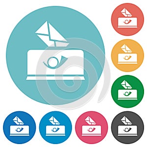 Sending mail solid flat round icons