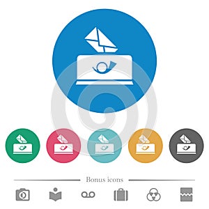 Sending mail solid flat round icons