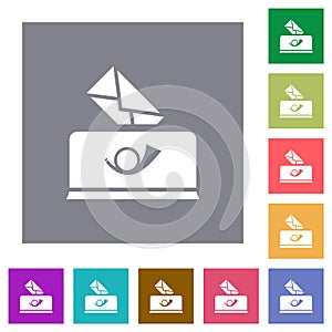 Sending mail solid square flat icons