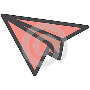 Sending message vector icon in shape of paper origami airplane