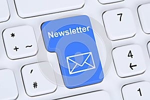 Sending newsletter on internet for business marketing campaign