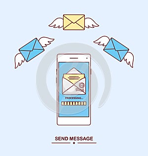 Sending, receive message with smartphone
