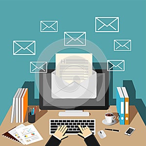 Sending or receiving email.