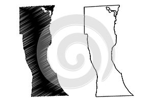 Seneca County, New York State U.S. county, United States of America, USA, U.S., US map vector illustration, scribble sketch