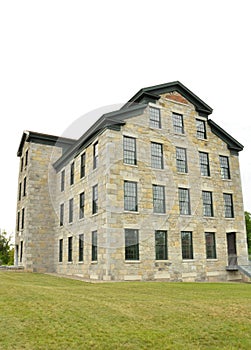 Historic Seneca Knitting Mills limestone building in NYS