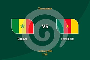 Senega vs Cameroon football scoreboard broadcast template