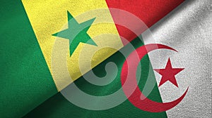 Senegal and Algeria two flags textile cloth, fabric texture