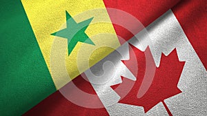 Senegal and Canada two flags textile cloth, fabric texture