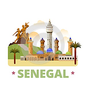 Senegal country design template Flat cartoon style