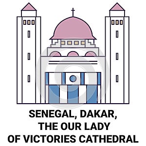 Senegal, Dakar, The Our Lady Of Victories Cathedral travel landmark vector illustration