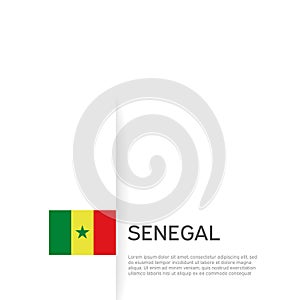 Senegal flag background. State patriotic senegal banner, cover. Document template with senegalese flag on white background.