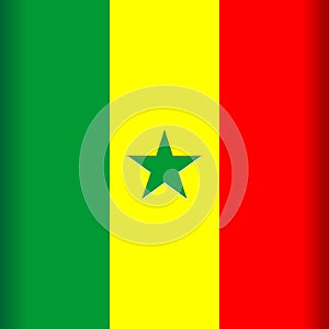Senegal Flag Vector illustration with the Green Star Emblem on the Center photo