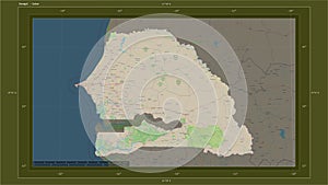 Senegal highlighted - composition. Topo standard