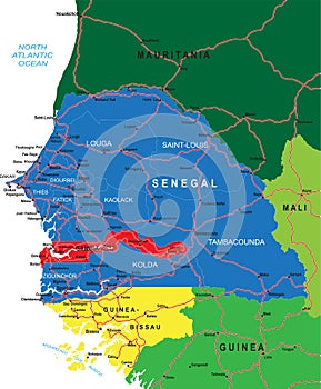 Senegal map photo