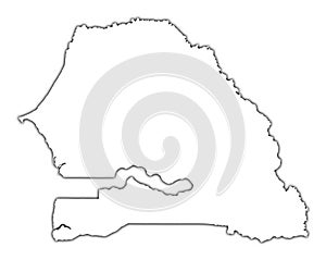 Senegal outline map